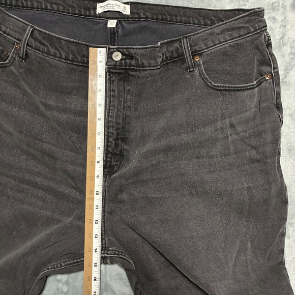 Abercrombie Fitch 90s Straight Ultra High Rise Jeans Charcoal Gray Womens 37/24R - Picture 8 of 8